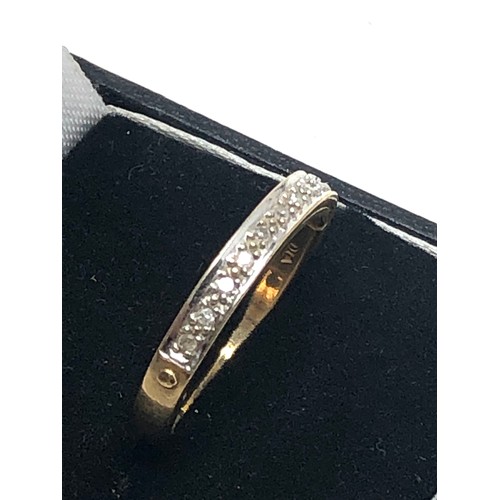 238 - 9ct gold diamond half eternity hidden message ring (3.1g)