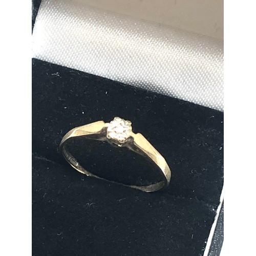 242 - 9ct gold vintage diamond gypsy ring (1.1g)