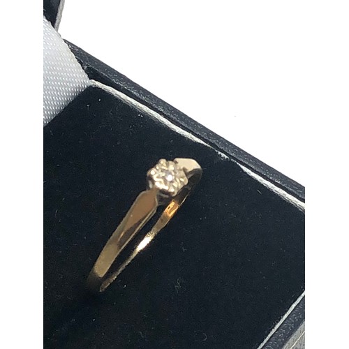 242 - 9ct gold vintage diamond gypsy ring (1.1g)