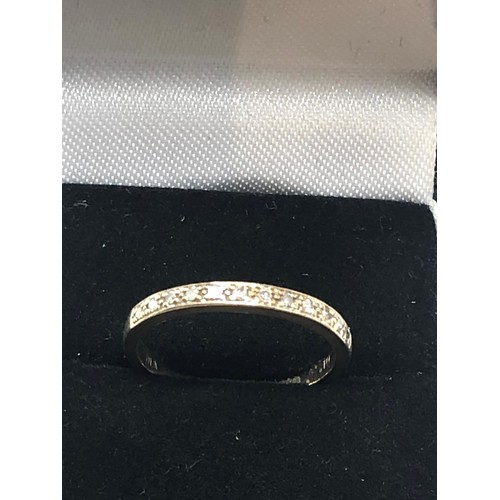 270 - 9ct gold diamond half eternity ring (1.5g)