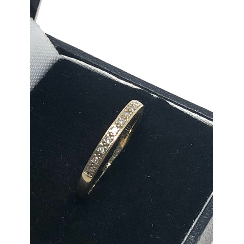 270 - 9ct gold diamond half eternity ring (1.5g)