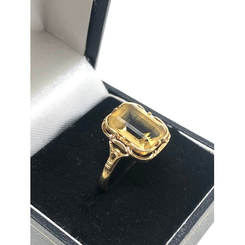 179 - 9ct gold vintage citrine ornate statement ring (3.8g)