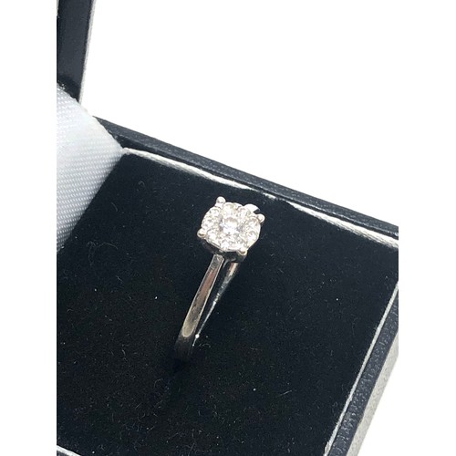 184 - 9ct white gold diamond cluster ring (2.6g)