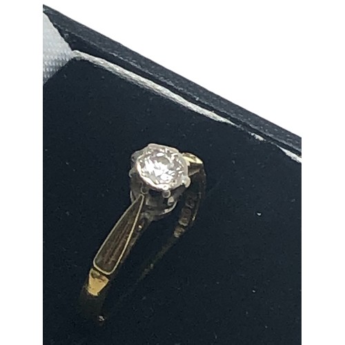 202 - 18ct gold vintage diamond solitaire cathedral setting ring (2.1g)