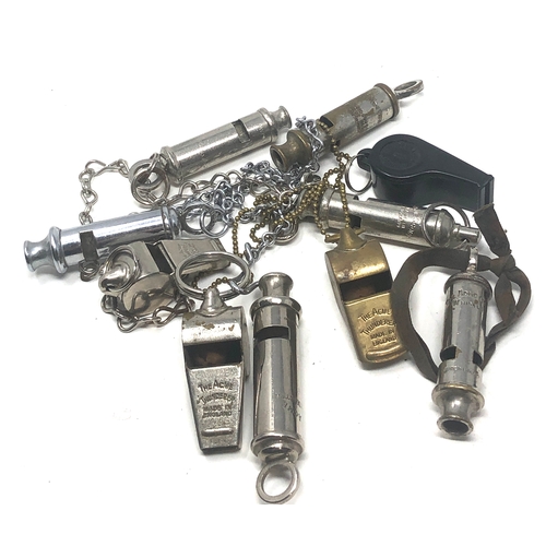 459 - 10 vintage whistles inc acme scout ,thunderer etc