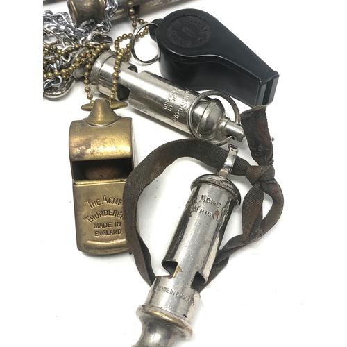 459 - 10 vintage whistles inc acme scout ,thunderer etc