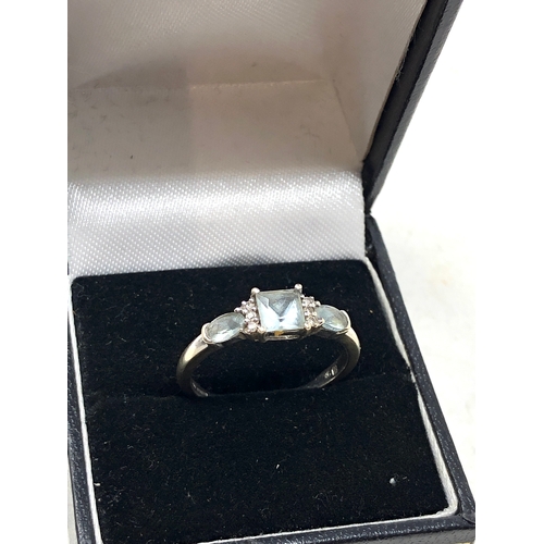 101 - 9ct white gold gem set  & diamond ring weight 2.9g