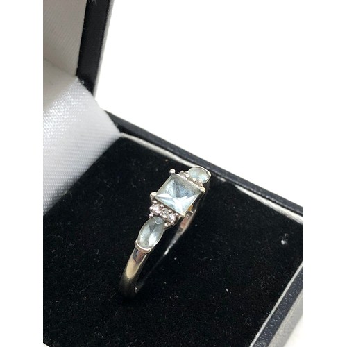 101 - 9ct white gold gem set  & diamond ring weight 2.9g