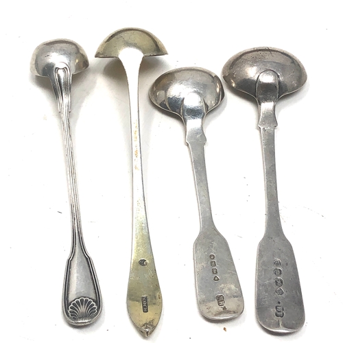 12 - 4 antique silver mustard spoons