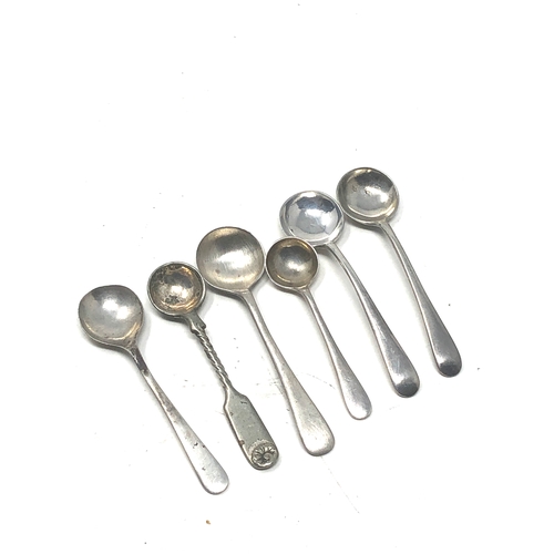 13 - 6 silver salt spoons