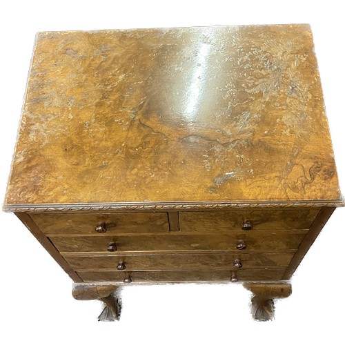 402 - Two over three Queen Ann bed side table measures approx 28 inches tall, 17 inches wide and 12 depth