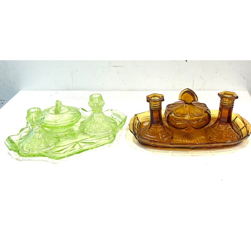 783 - 2 Vintage glass dressing table sets