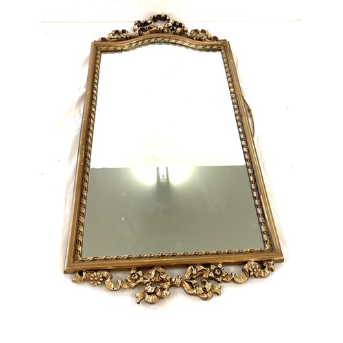 920 - Vintage gilt framed mirror measures approx 34 inches tall 15.5 inches wide