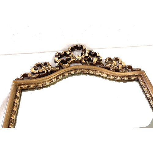 920 - Vintage gilt framed mirror measures approx 34 inches tall 15.5 inches wide