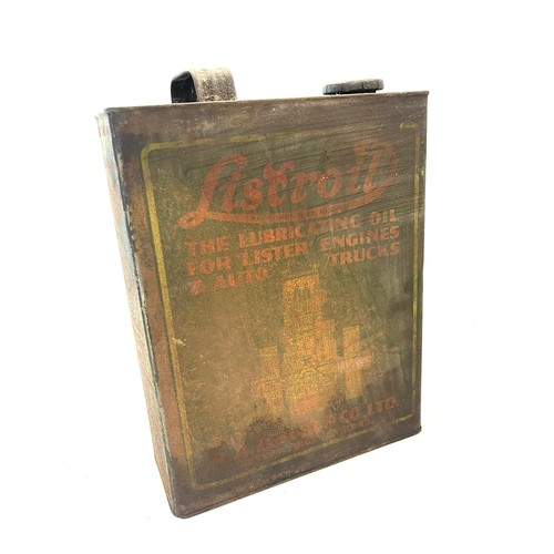 612 - Antique Listroil R.A. Lister and co ltd oil can, The lubricating oil for 