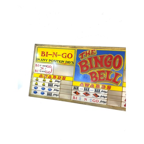 596 - Vintage The Bingo Bell perspex sign measures approx 22.5 inches long 9 inches tall