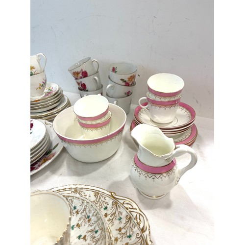 821 - Large selection of part tea sets includes Crown Clarence, Edinburgh, Victoria china etc