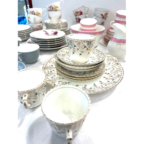 821 - Large selection of part tea sets includes Crown Clarence, Edinburgh, Victoria china etc