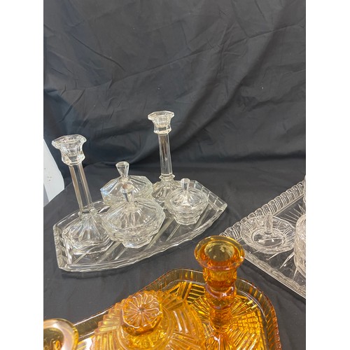 851 - Selection of vintage glass dressing table sets