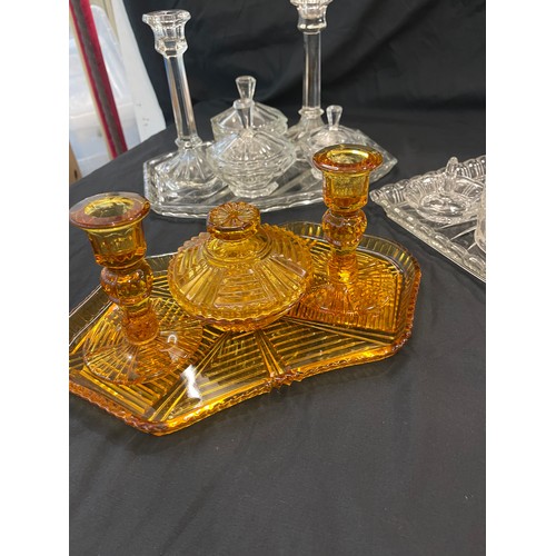 851 - Selection of vintage glass dressing table sets