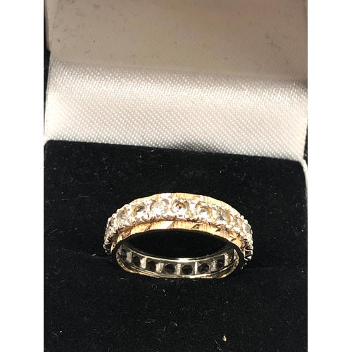 73 - 9ct gold stone set eternity ring weight 3.5g