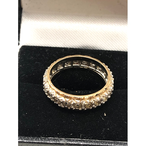 73 - 9ct gold stone set eternity ring weight 3.5g