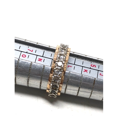 73 - 9ct gold stone set eternity ring weight 3.5g