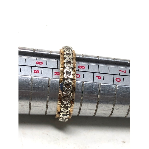 75 - 9ct gold & white stone eternity ring weight 3.1g