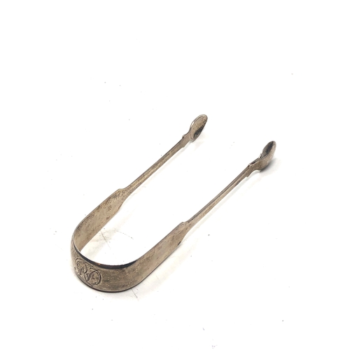 21 - Georgian silver sugar tongs London silver hallmarks weight 39g