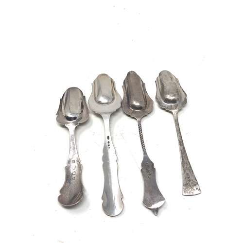 25 - 4 antique dutch silver tea caddy spoons