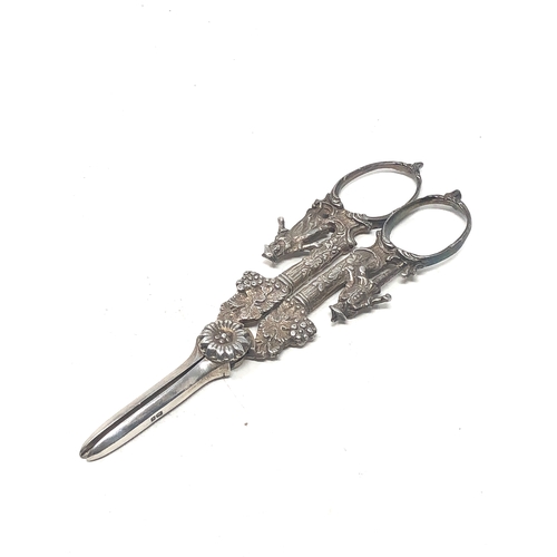 32 - Antique silver Grape Scissors Shears figural design London silver hallmarks