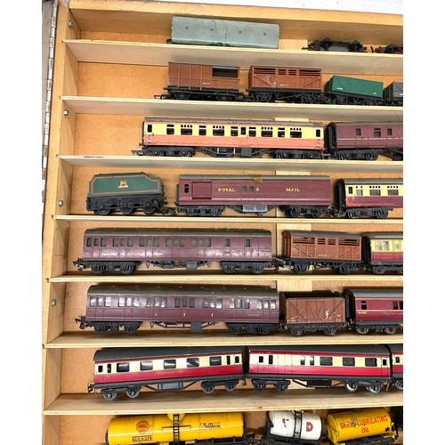 787 - Showcase containing various vintage rolling stock to include Esso 3300 etc