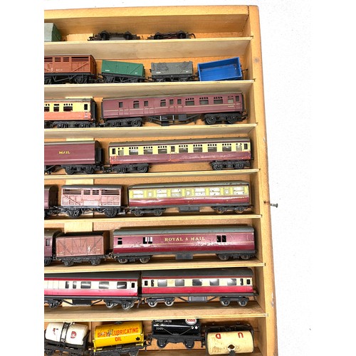 787 - Showcase containing various vintage rolling stock to include Esso 3300 etc