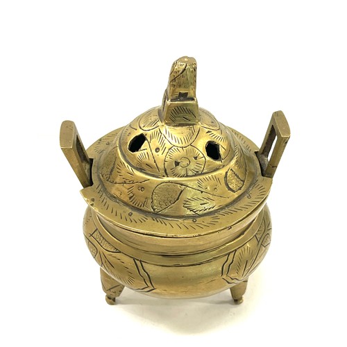 658 - Chinese brass censer burner, 6 character Xaunde mark