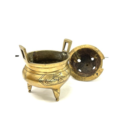 658 - Chinese brass censer burner, 6 character Xaunde mark