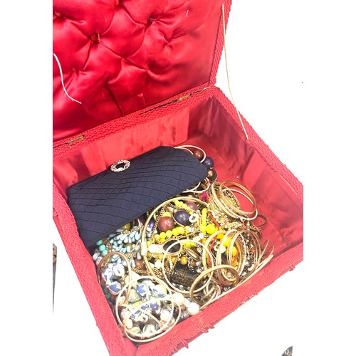 905 - Large selection of ladies  costume jewellery together with jewellery box