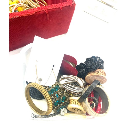 905 - Large selection of ladies  costume jewellery together with jewellery box