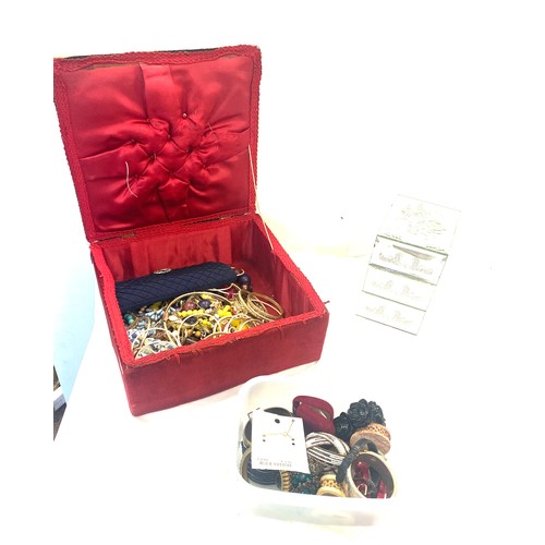 905 - Large selection of ladies  costume jewellery together with jewellery box