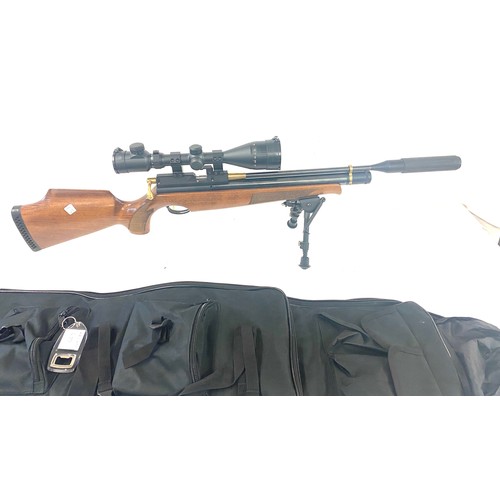 907 - Air arms S400 Carbine 1.77 calibre, 40mm richter scope 1.8, Shot mag, 1 bypod, filling hose and pell... 