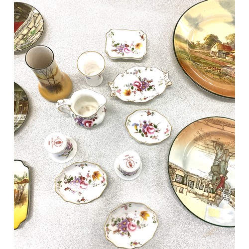 829 - Selection vintage Royal Doulton plates a/f, 9 pieces of Royal Crown Derby