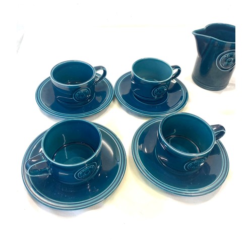 853 - Retro John Anton ironstone 4 piece coffee set, Agincourt pattern