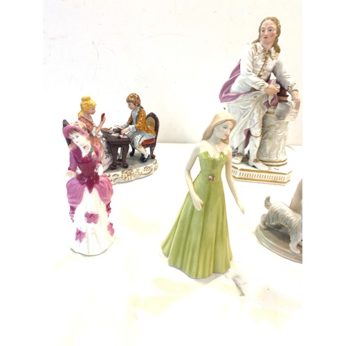 822 - Selection of figures to include Lady figurine, Coalport figure, Miss Sarah, Lladro style lady figure... 