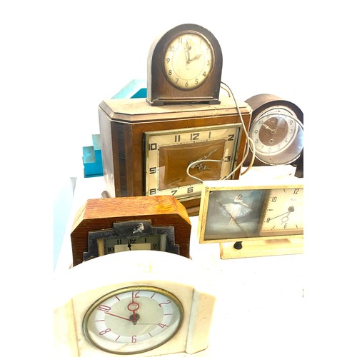 775 - Large selection of vintage mantel clocks, all untested