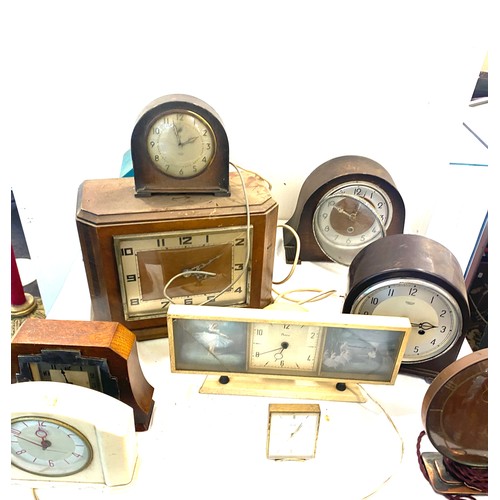 775 - Large selection of vintage mantel clocks, all untested