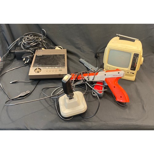 901 - Selection electrical equipment to include Nintendo 64 gun controller, answering machine, portable TM... 