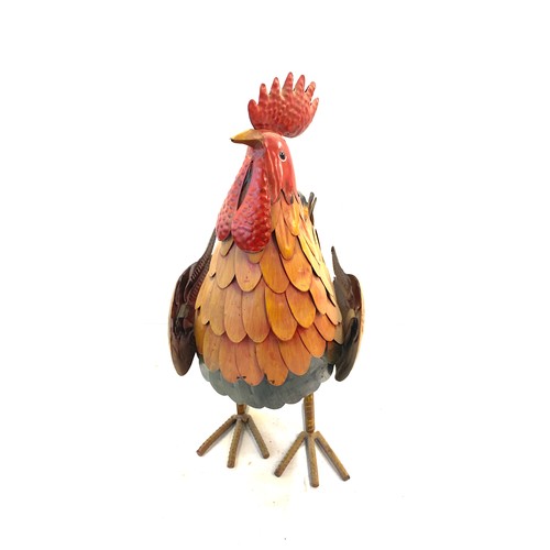 910 - Metal Cockeral, decorative piece, approximate height: 19 inches, breast 8 inches, length 17 inches