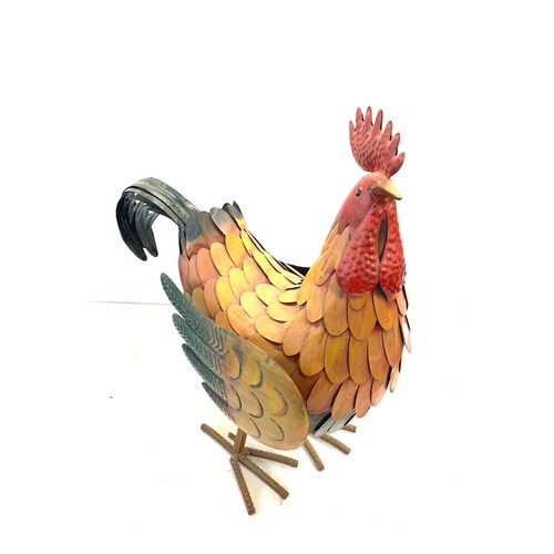 910 - Metal Cockeral, decorative piece, approximate height: 19 inches, breast 8 inches, length 17 inches