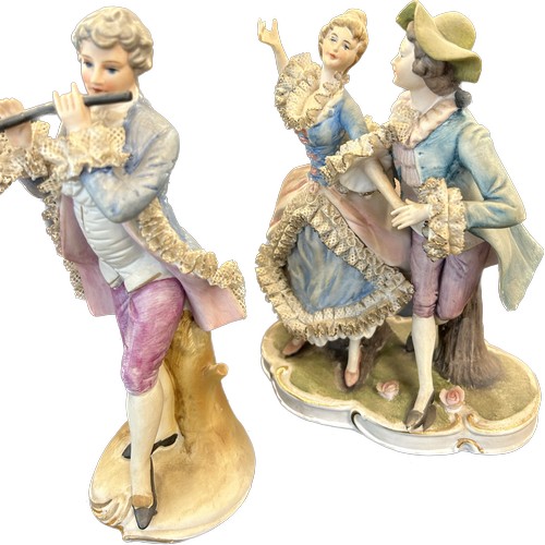 605 - Selection 4 vintage lace detail figurines