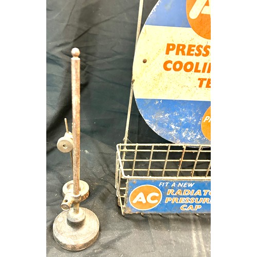 625 - Vintage AC Pressure Cap and Cooling System tester advertising metal display, approximate measurement... 