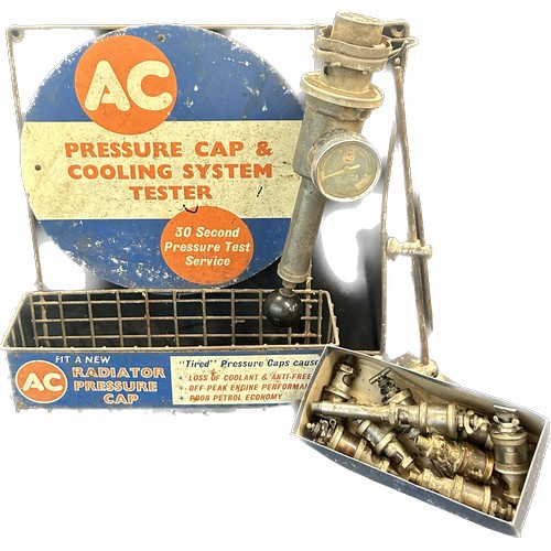 625 - Vintage AC Pressure Cap and Cooling System tester advertising metal display, approximate measurement... 